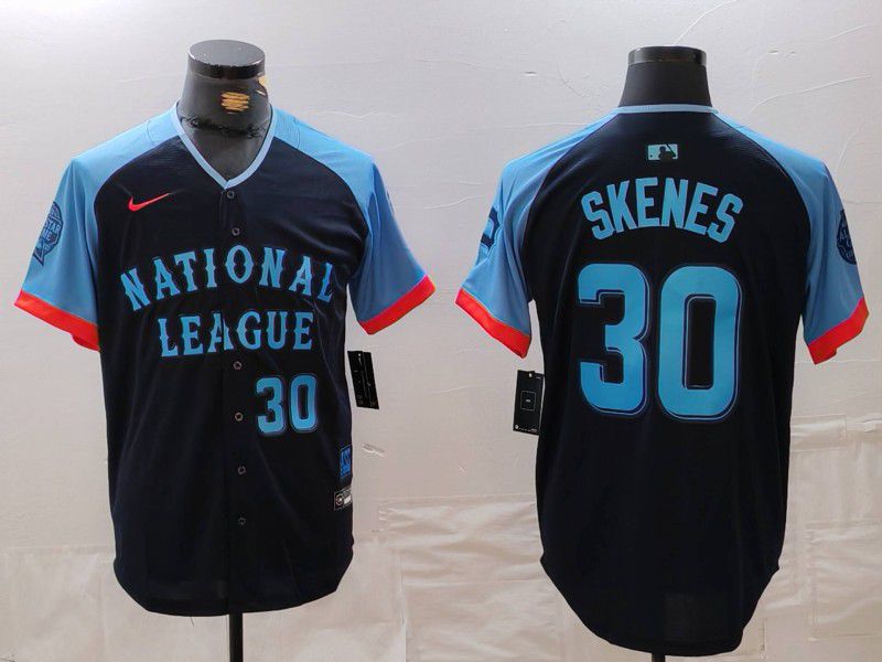 Men Pittsburgh Pirates 30 Skenes Blue All star 2024 Nike MLB Jersey style 3
